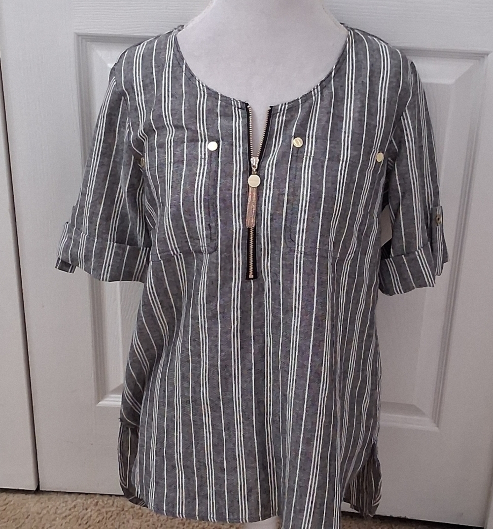 NWT Anne Klein Linen Blend Tunic   Size S